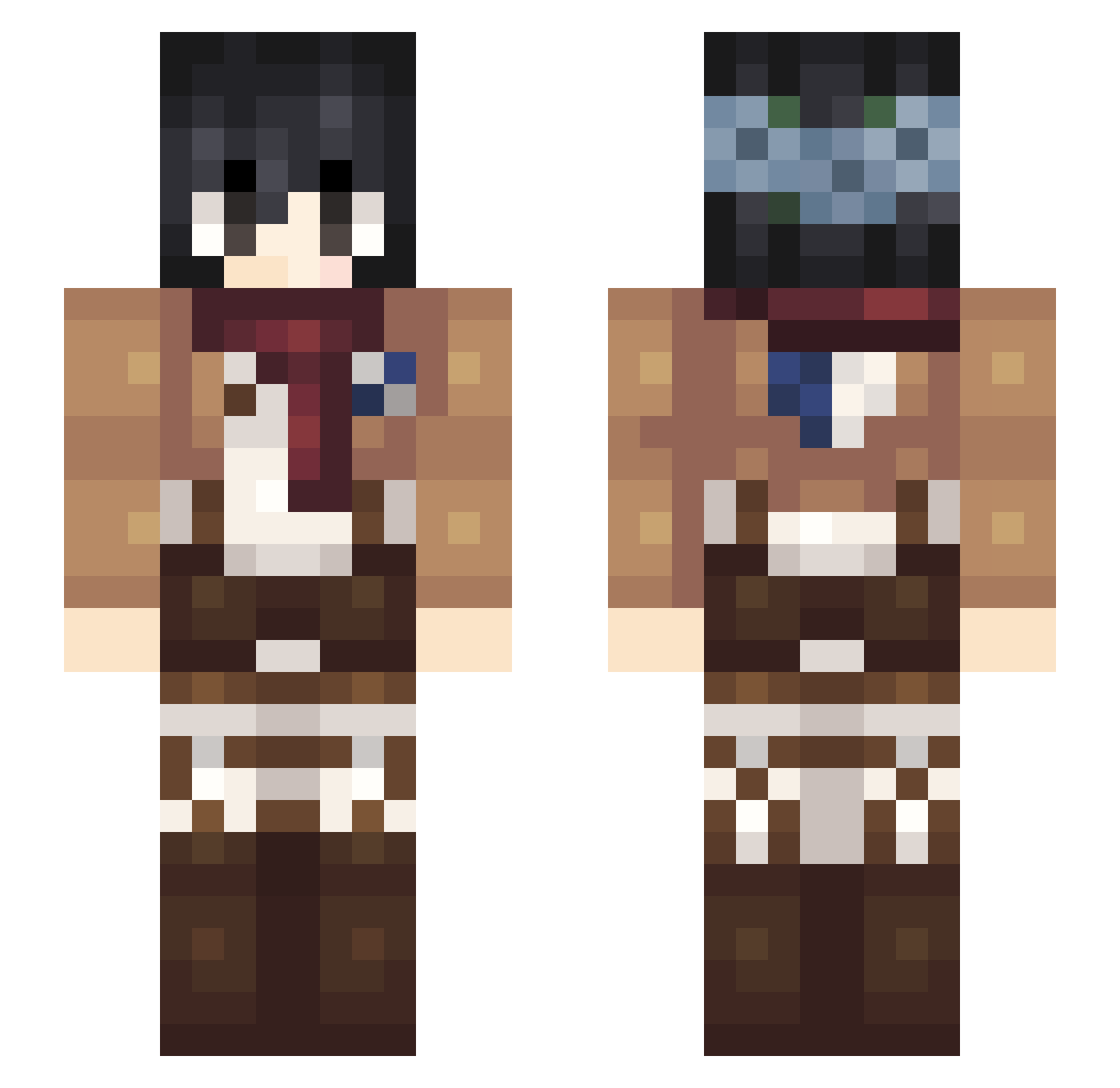 haytie Minecraft skin, front and back view
