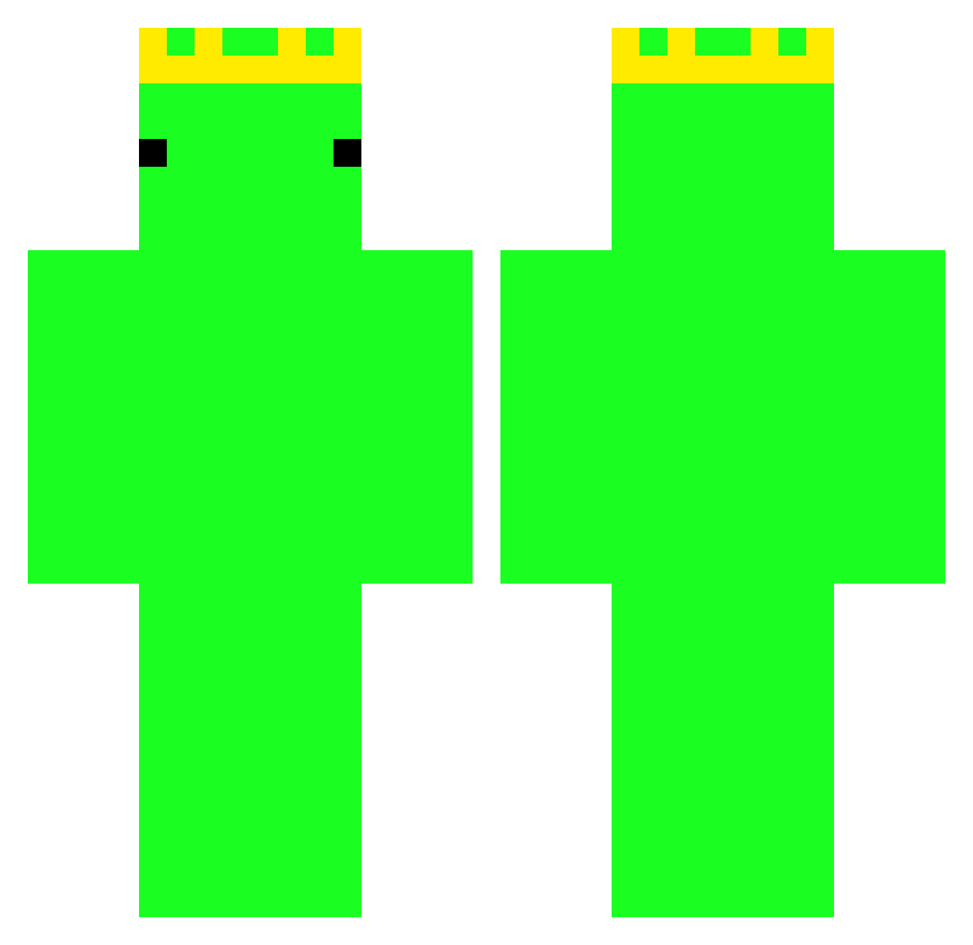 SpiderNev Minecraft skin, front and back view