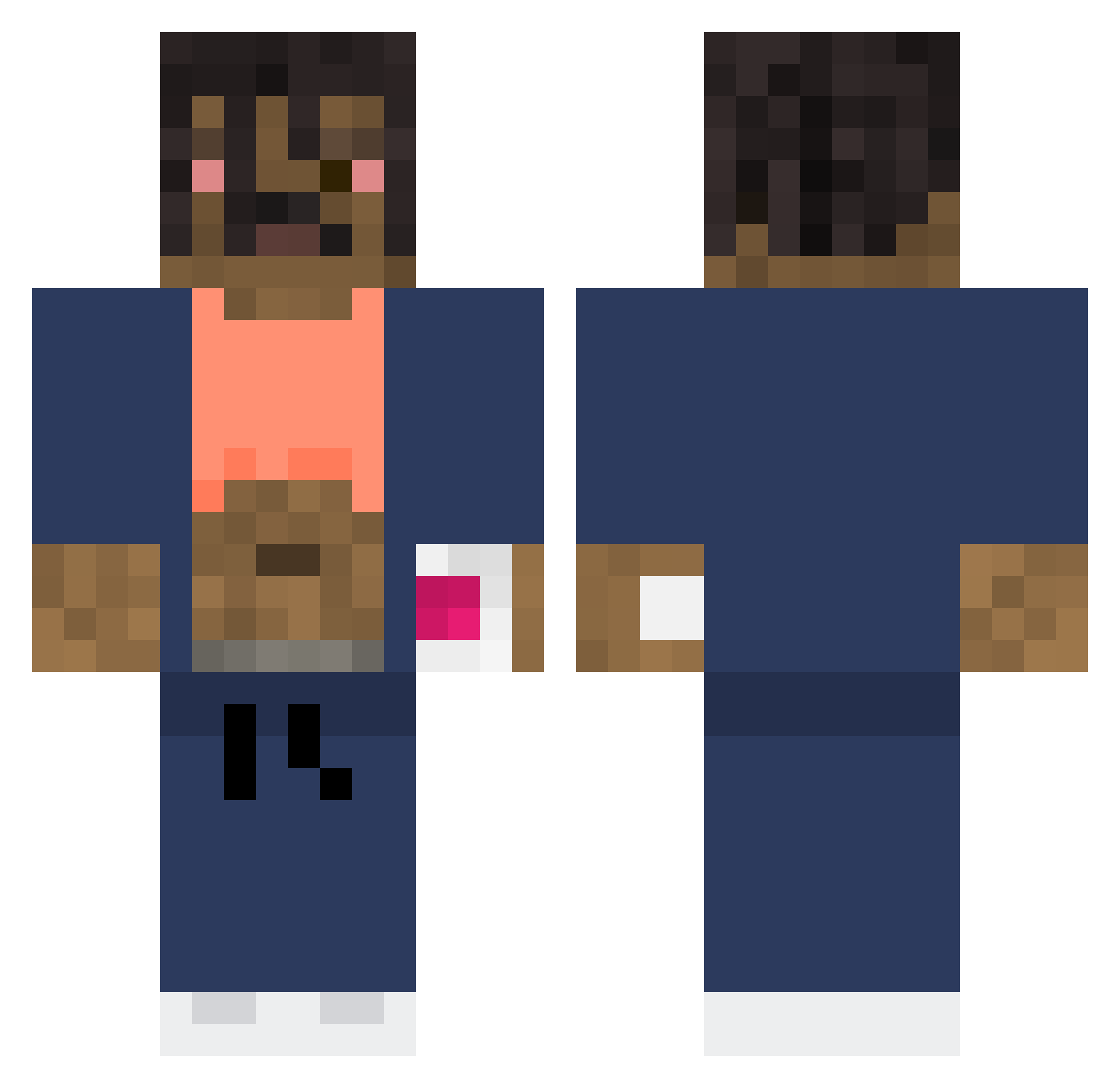 dru21 Minecraft skin, front and back view