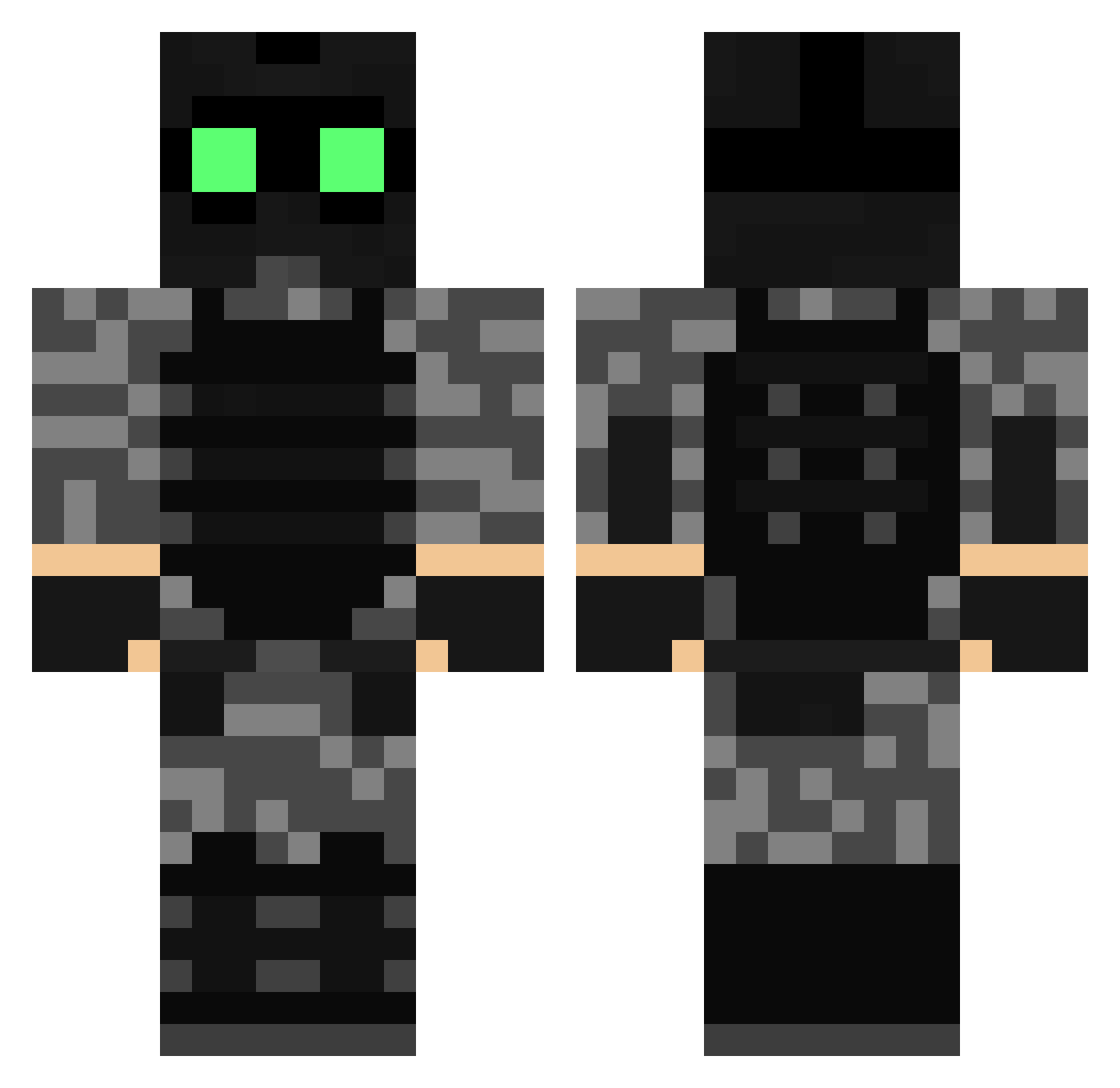 Disc0BrainZ Minecraft skin, front and back view