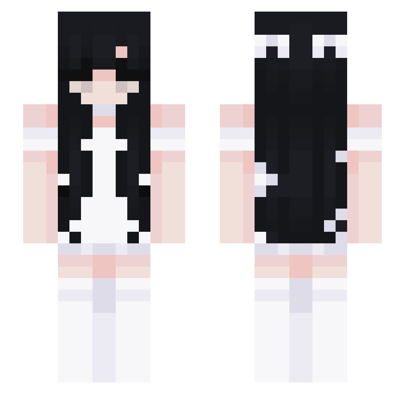 Isabelle Minecraft skin, front and back view