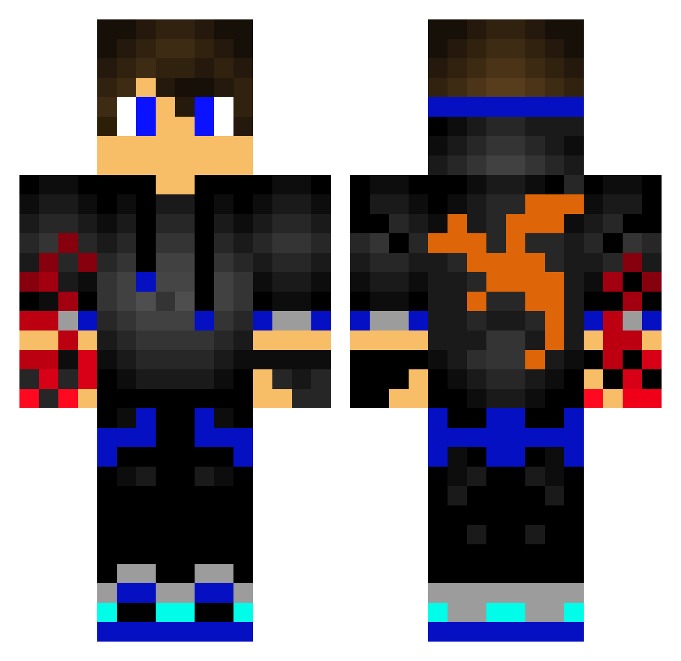 Arnitral Minecraft skin, front and back view