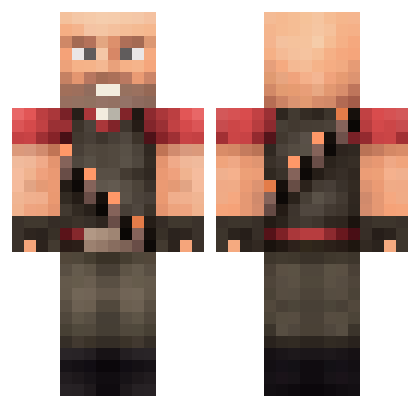 MegaBalls1 Minecraft skin, front and back view