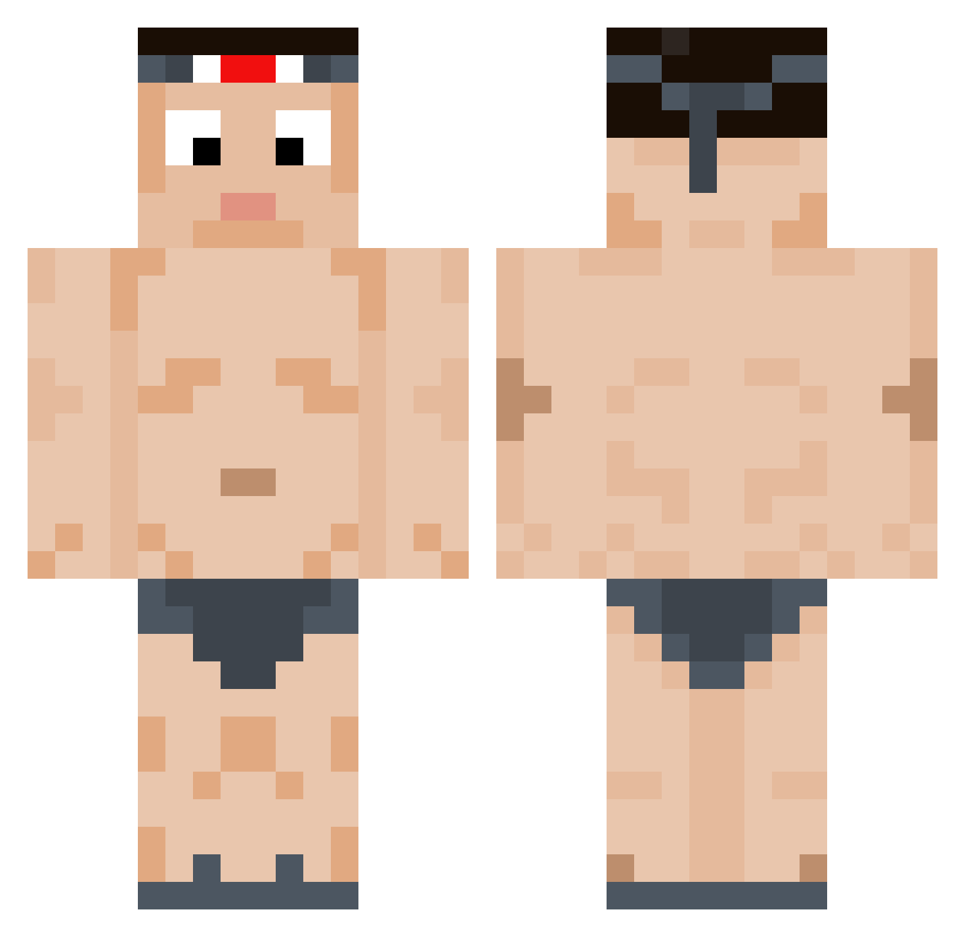 jukabr2020 Minecraft skin, front and back view