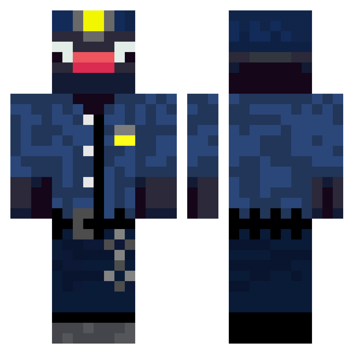 PeyPro Minecraft skin, front and back view