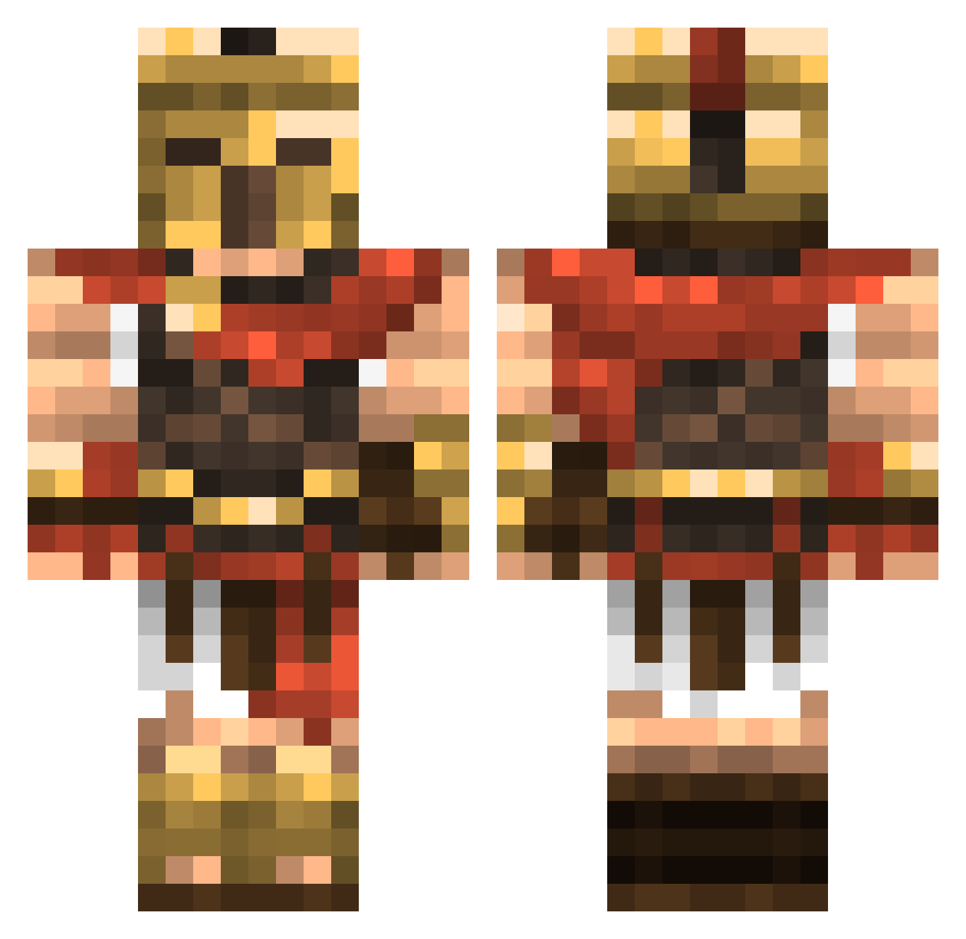 Shadowbeetle Minecraft skin, front and back view
