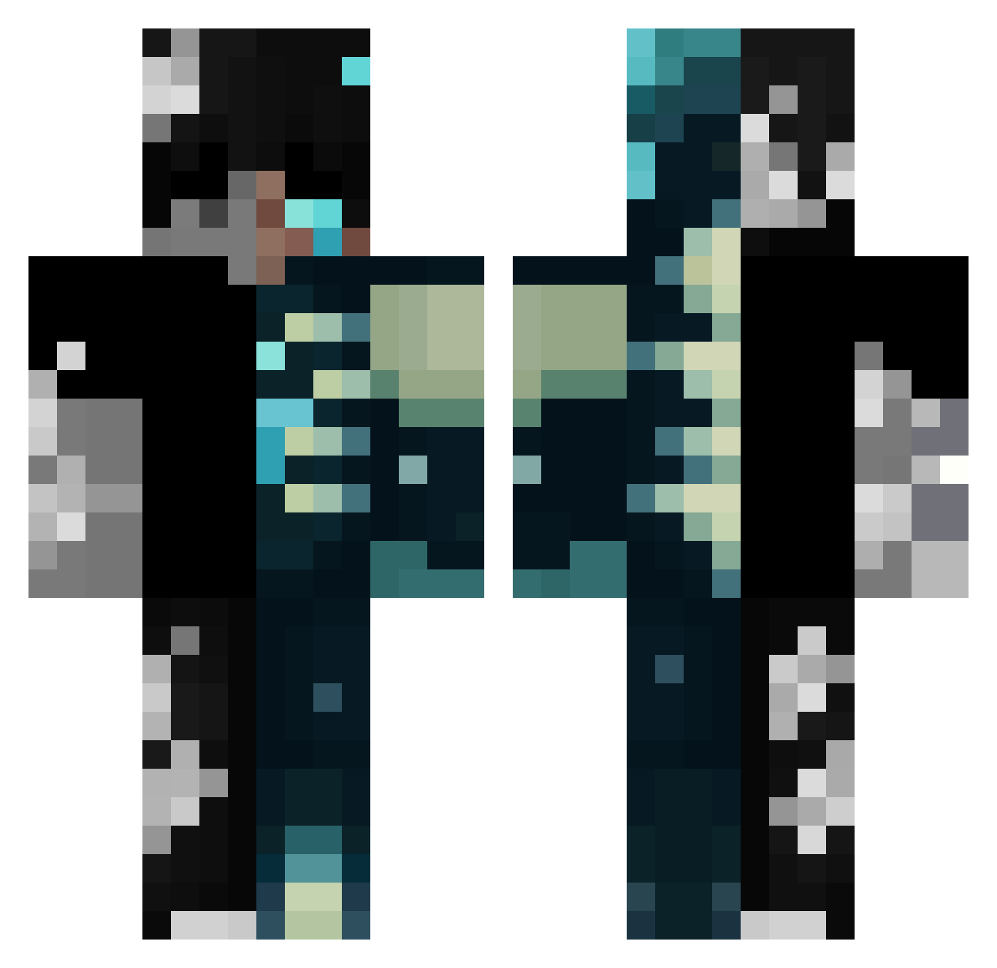 w4__ Minecraft skin, front and back view