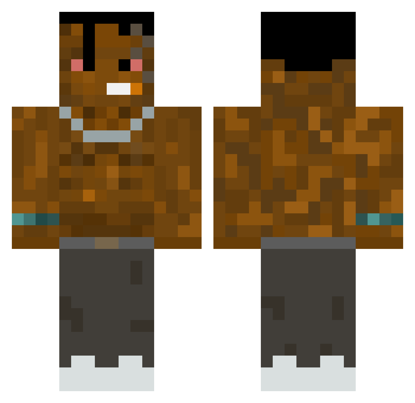 LCD Minecraft skin, front and back view