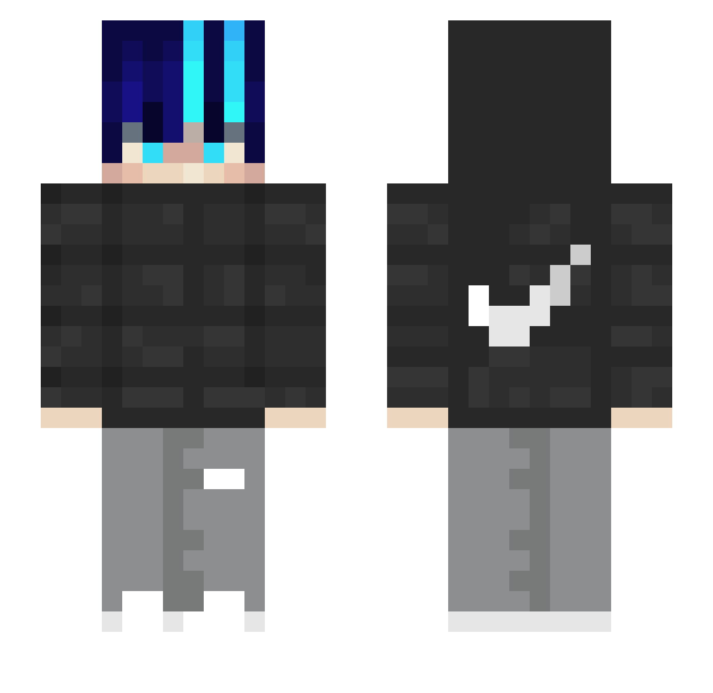 GamingOZ Minecraft skin, front and back view