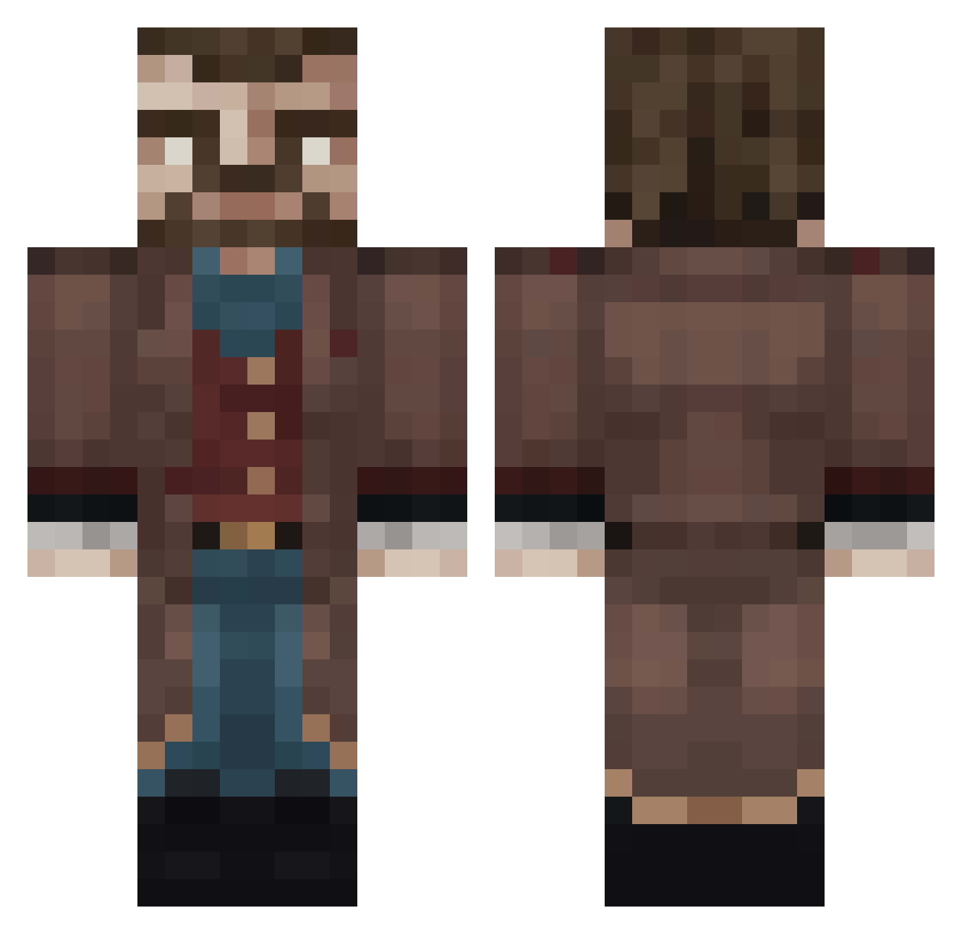_Rebelatto Minecraft skin, front and back view