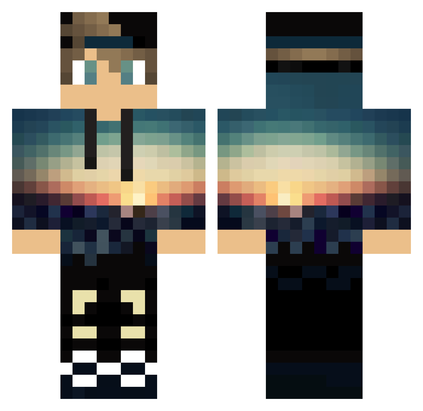 RebelTheresa Minecraft skin, front and back view
