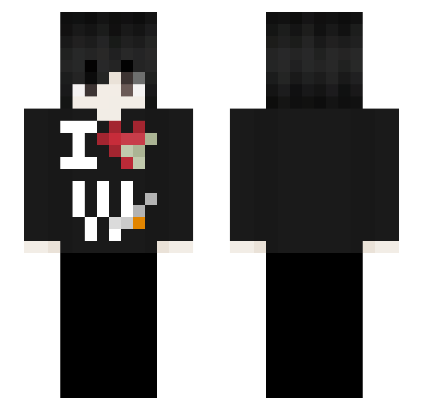 Mountan Minecraft skin, front and back view