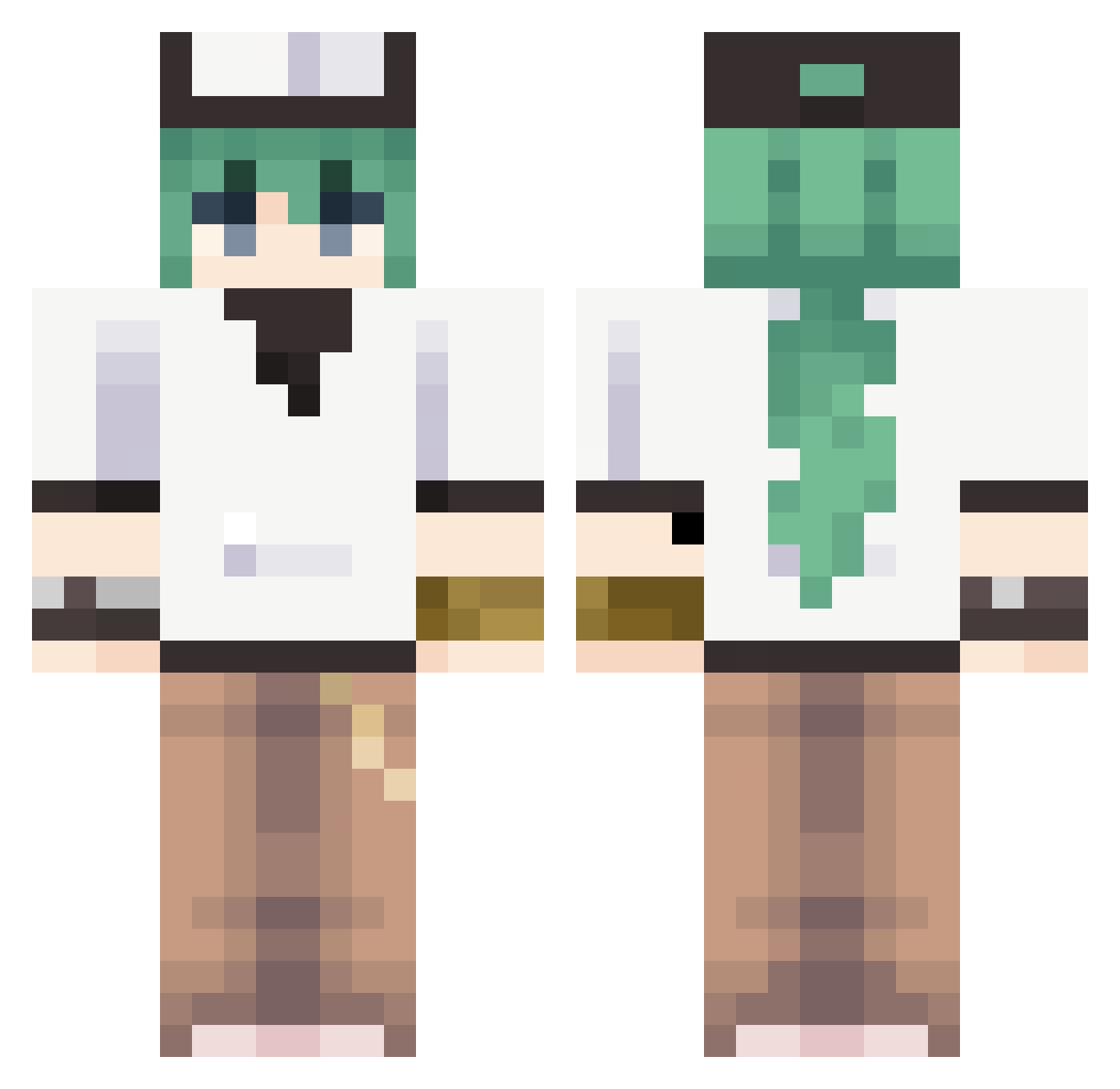 StableOck Minecraft skin, front and back view