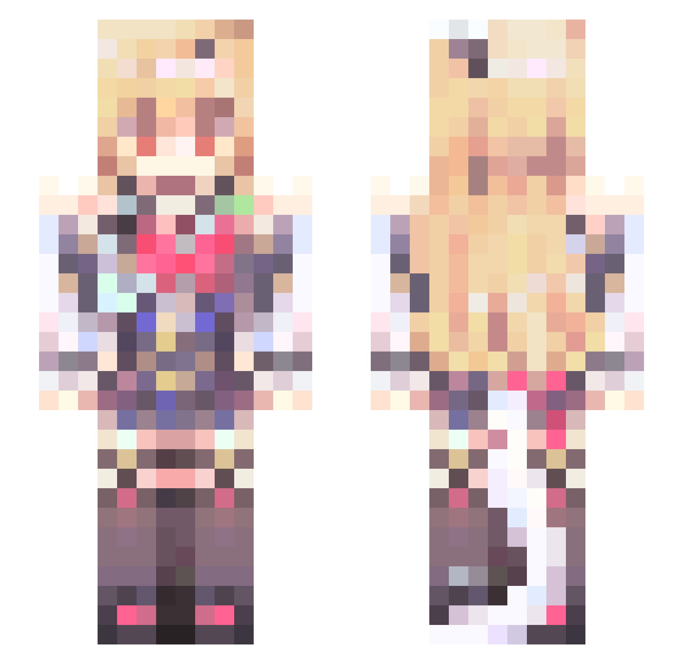 ItoriEN Minecraft skin, front and back view