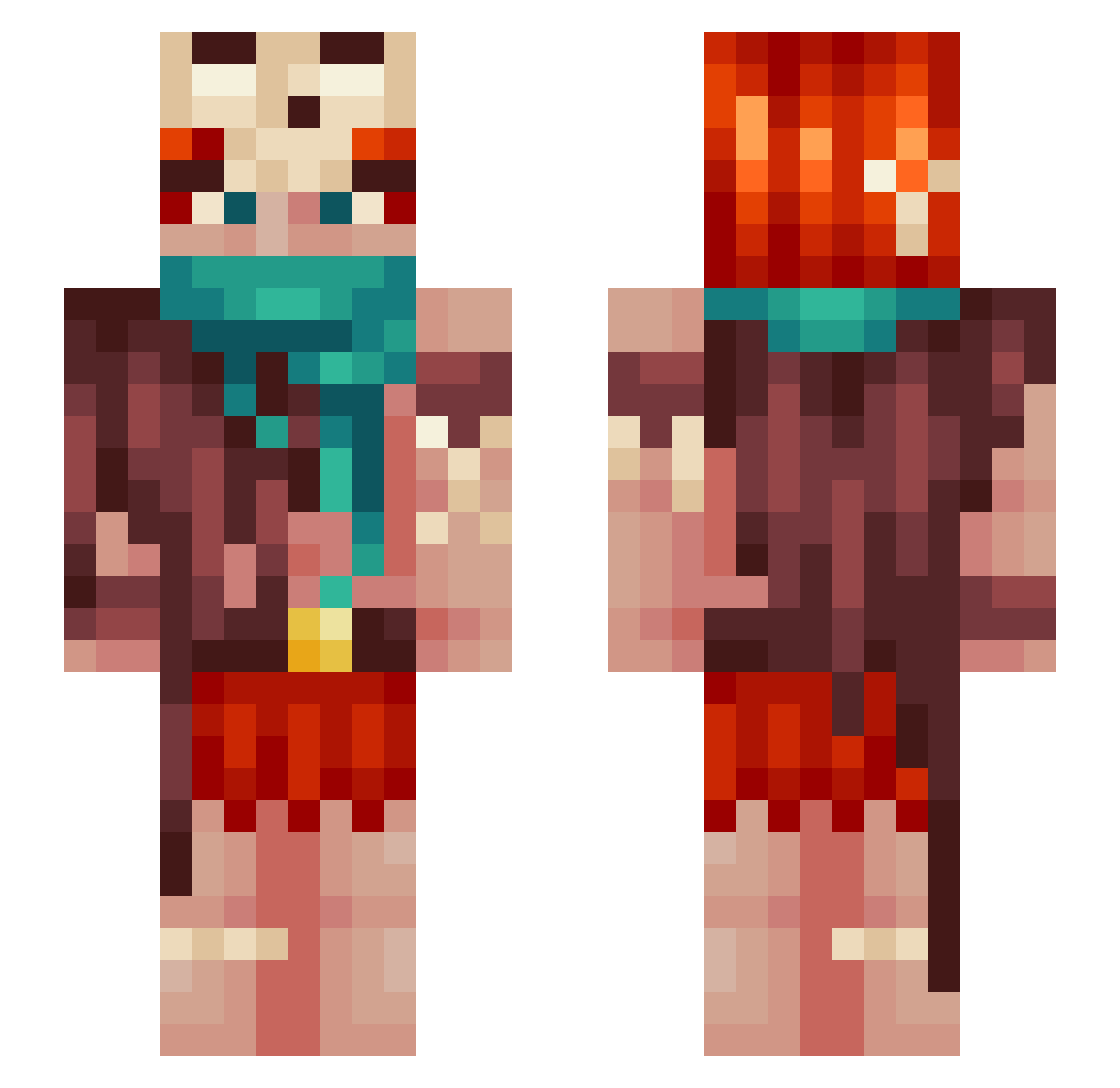EuclideanDays Minecraft skin, front and back view