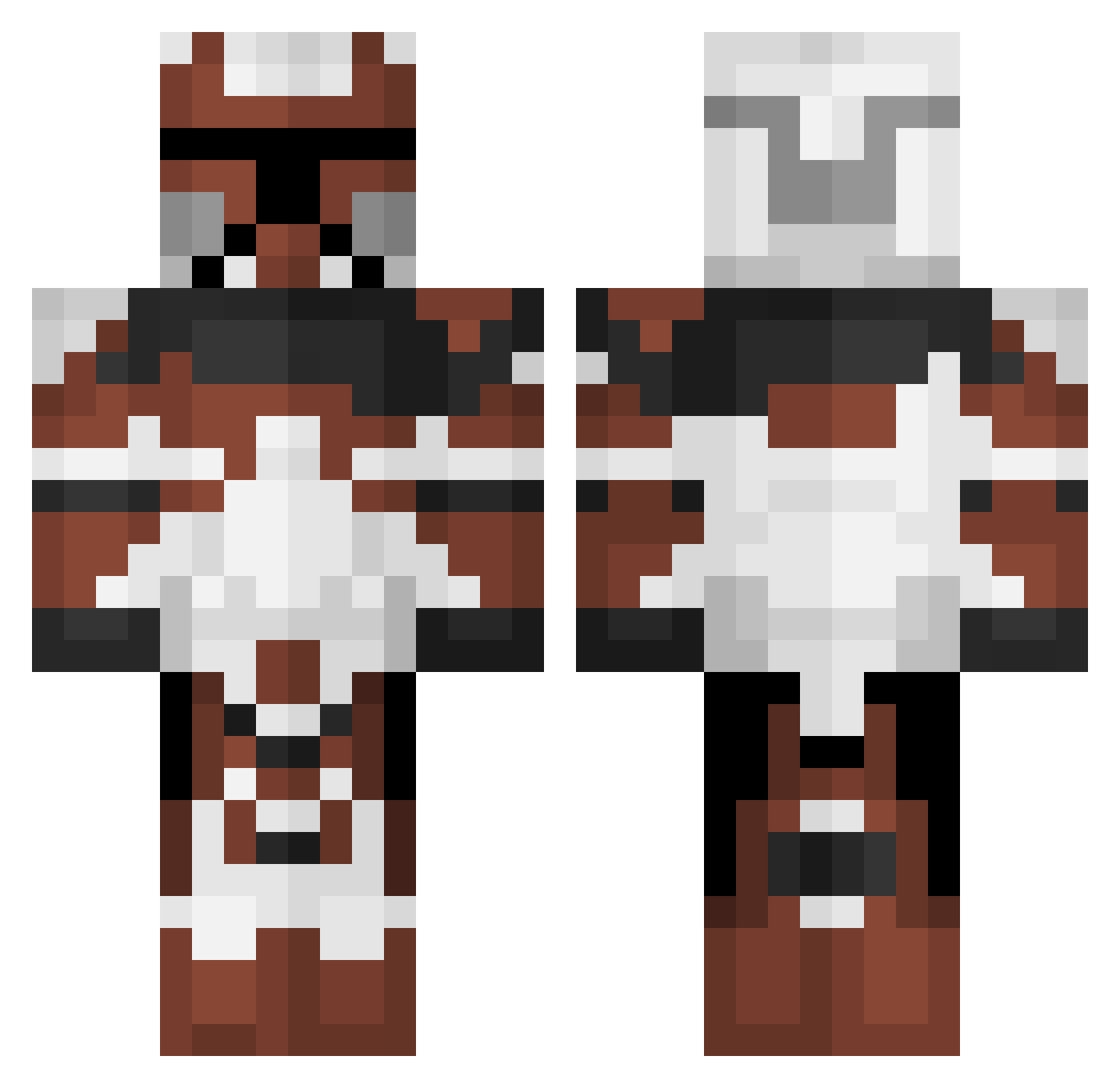 aunerx Minecraft skin, front and back view