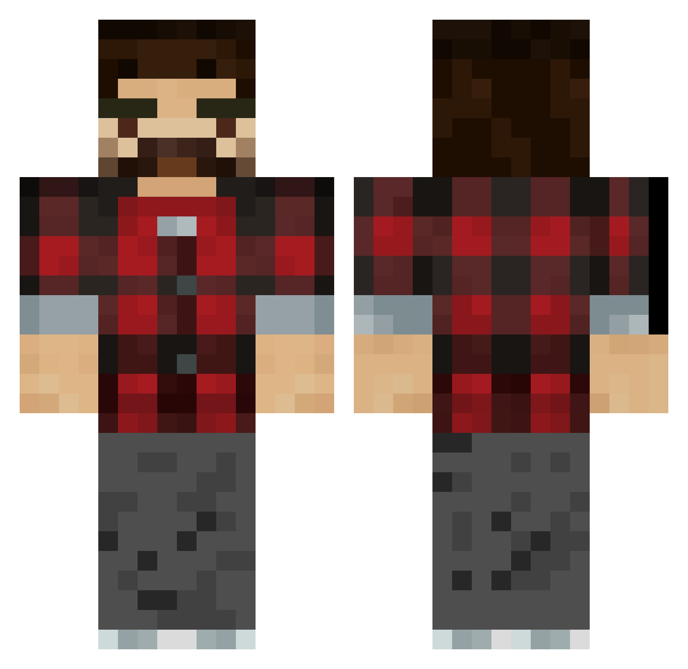 poormansmusic Minecraft skin, front and back view