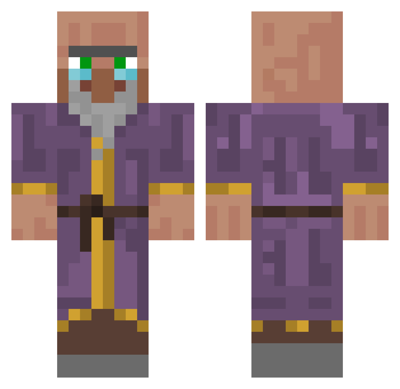 MightyMidget10 Minecraft skin, front and back view