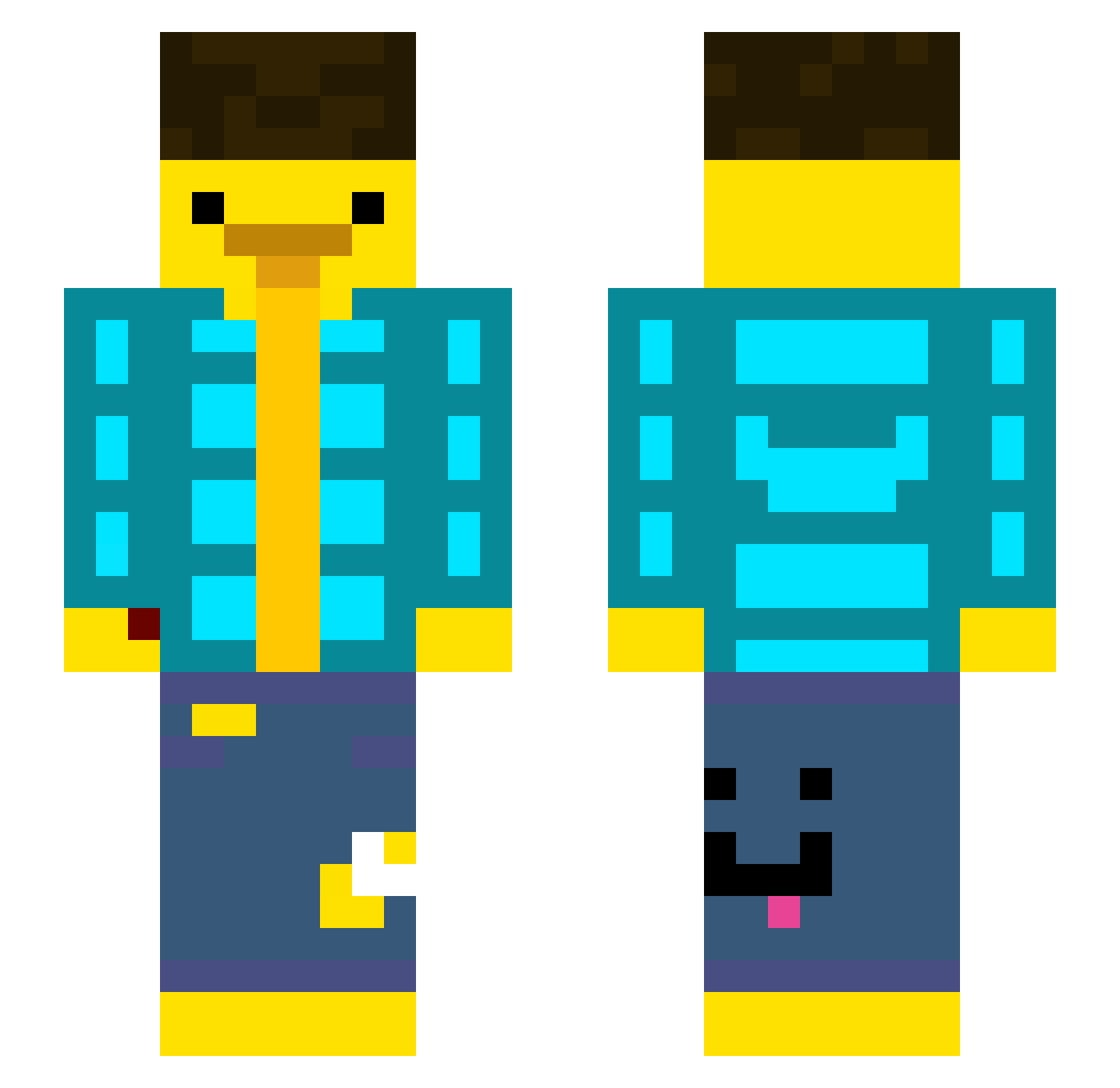 Sysiaa0 Minecraft skin, front and back view