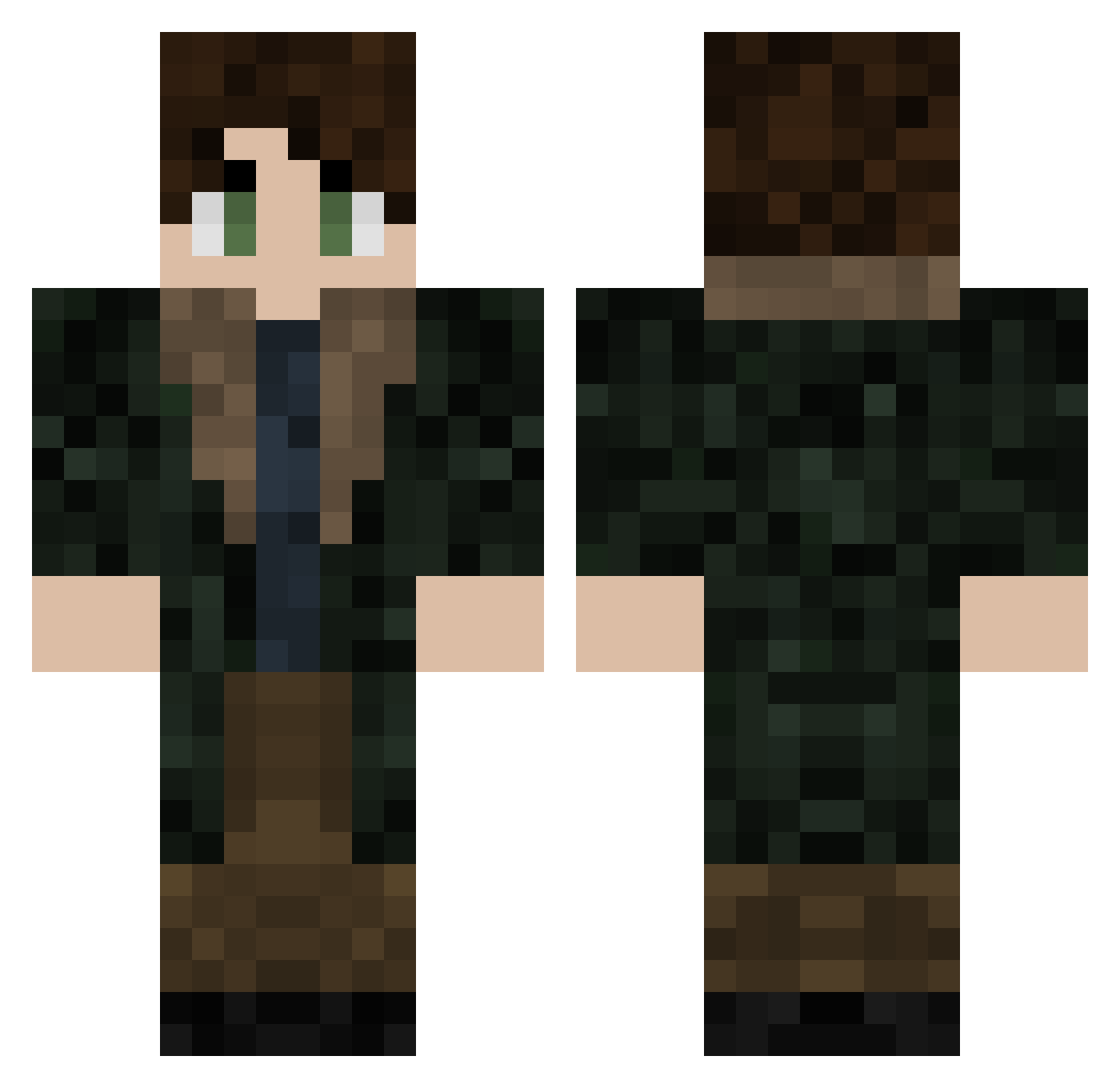SpikedBasher55 Minecraft skin, front and back view