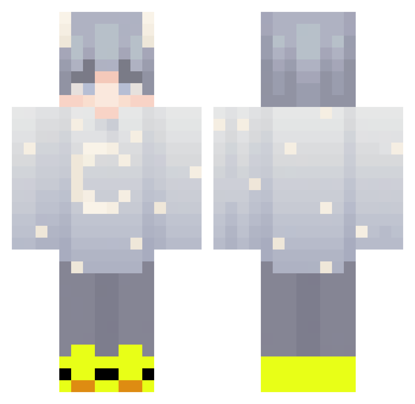 KHgemer Minecraft skin, front and back view