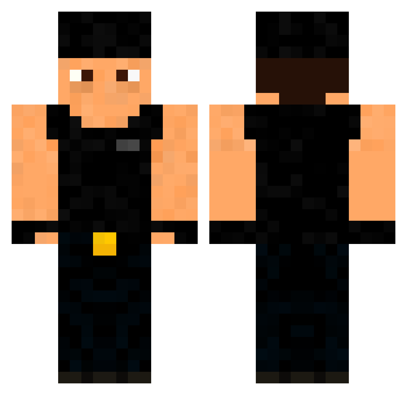 Pollart Minecraft skin, front and back view