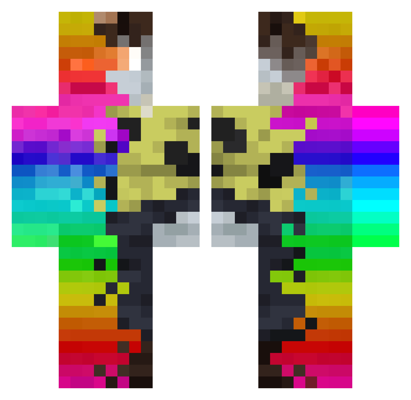 STEVE_CC Minecraft skin, front and back view