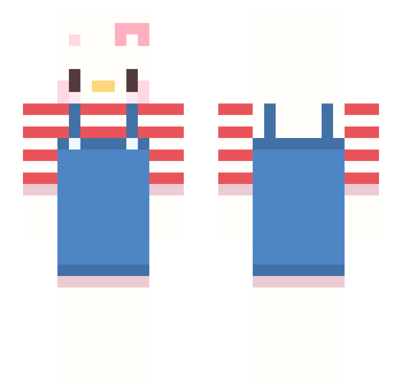 Ract1ce07 Minecraft skin, front and back view