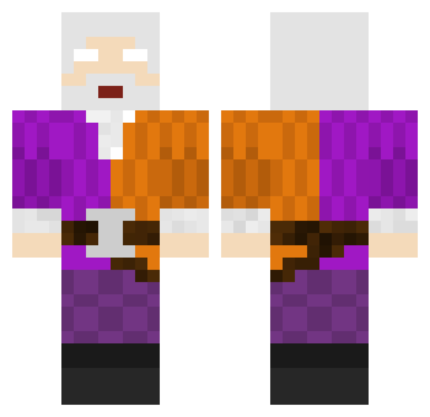 Wabbbajack Minecraft skin, front and back view