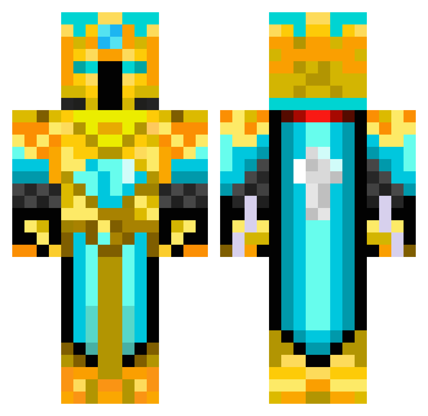 Coatie Minecraft skin, front and back view