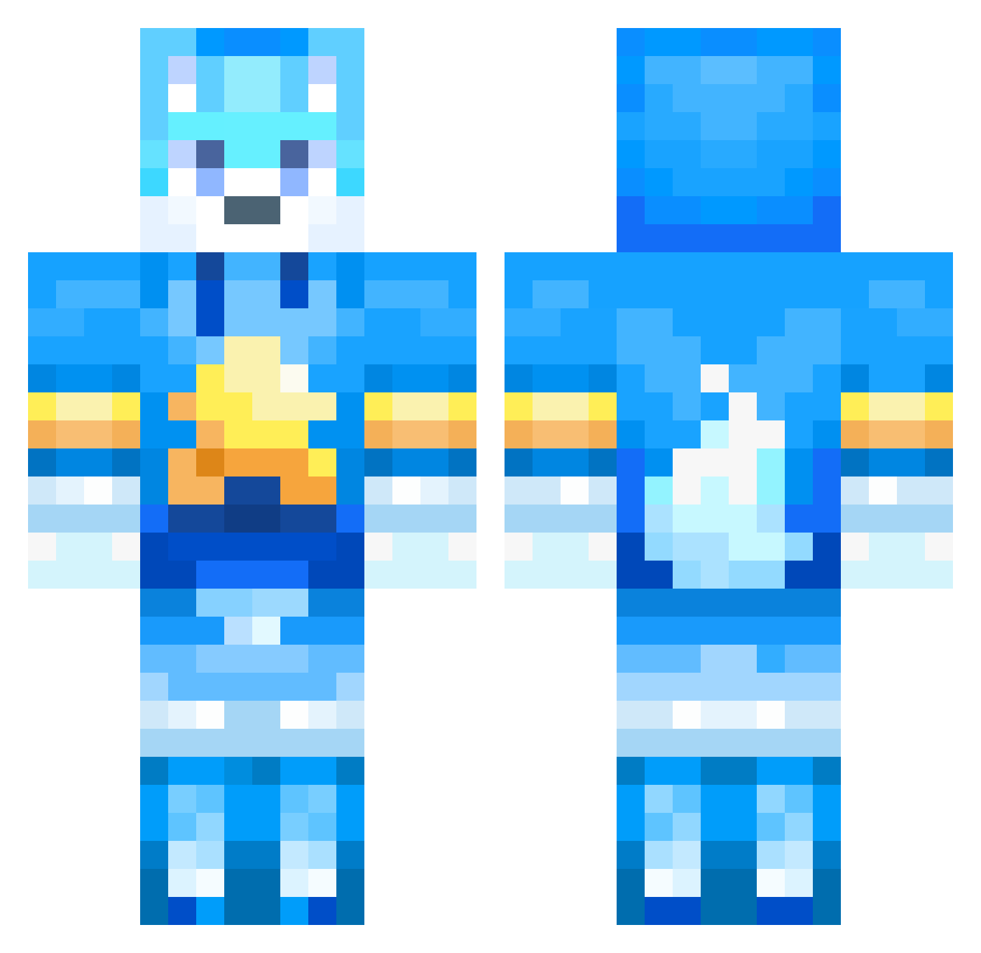 cosmicalize Minecraft skin, front and back view