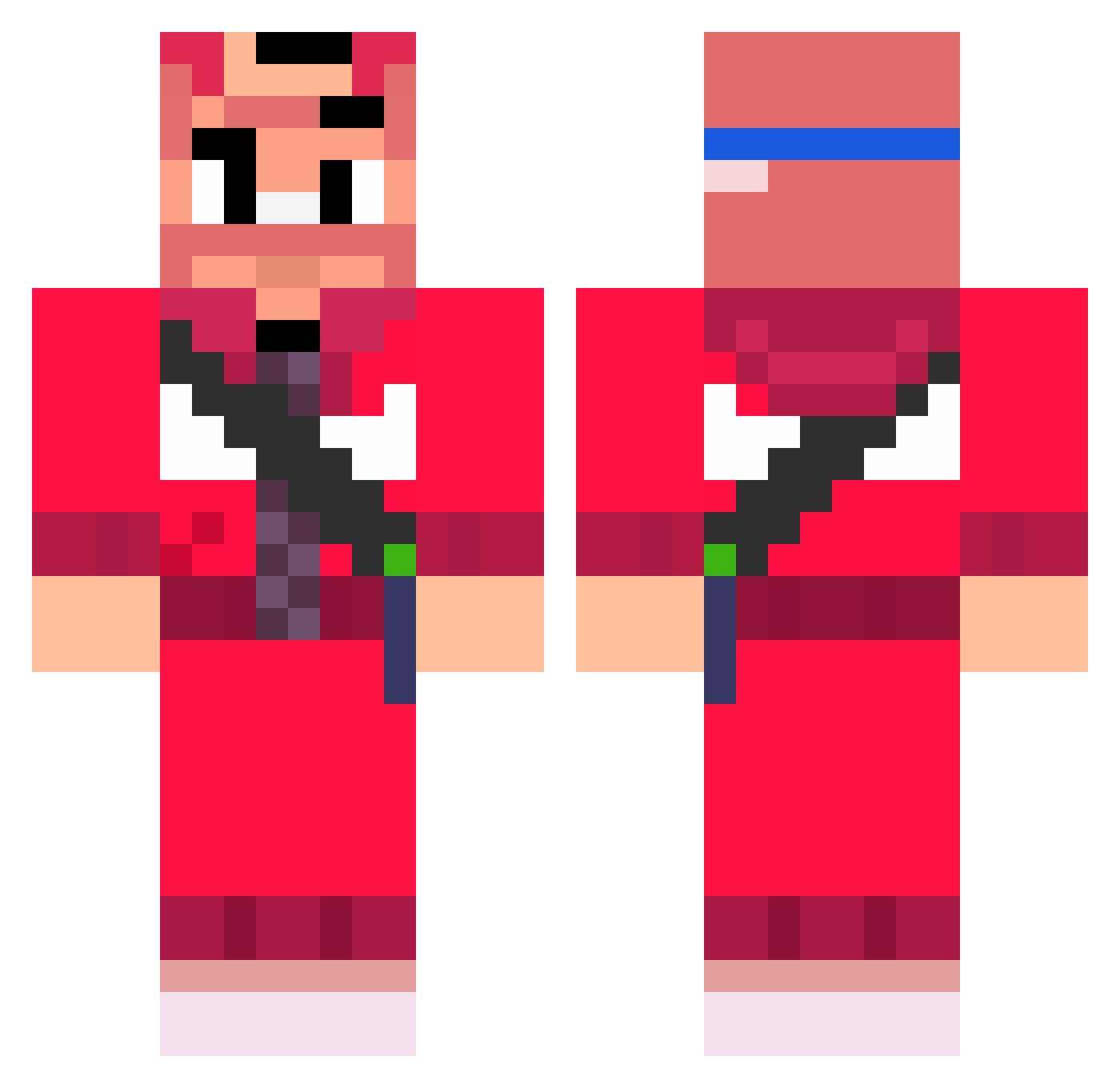 sikipano Minecraft skin, front and back view