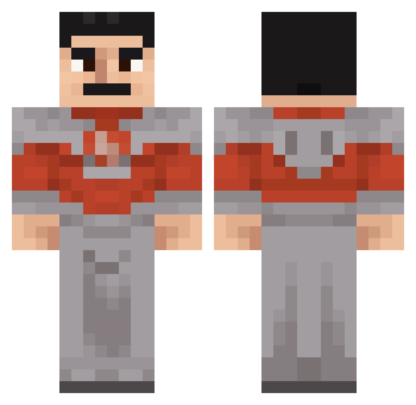 Mazzo_letto Minecraft skin, front and back view
