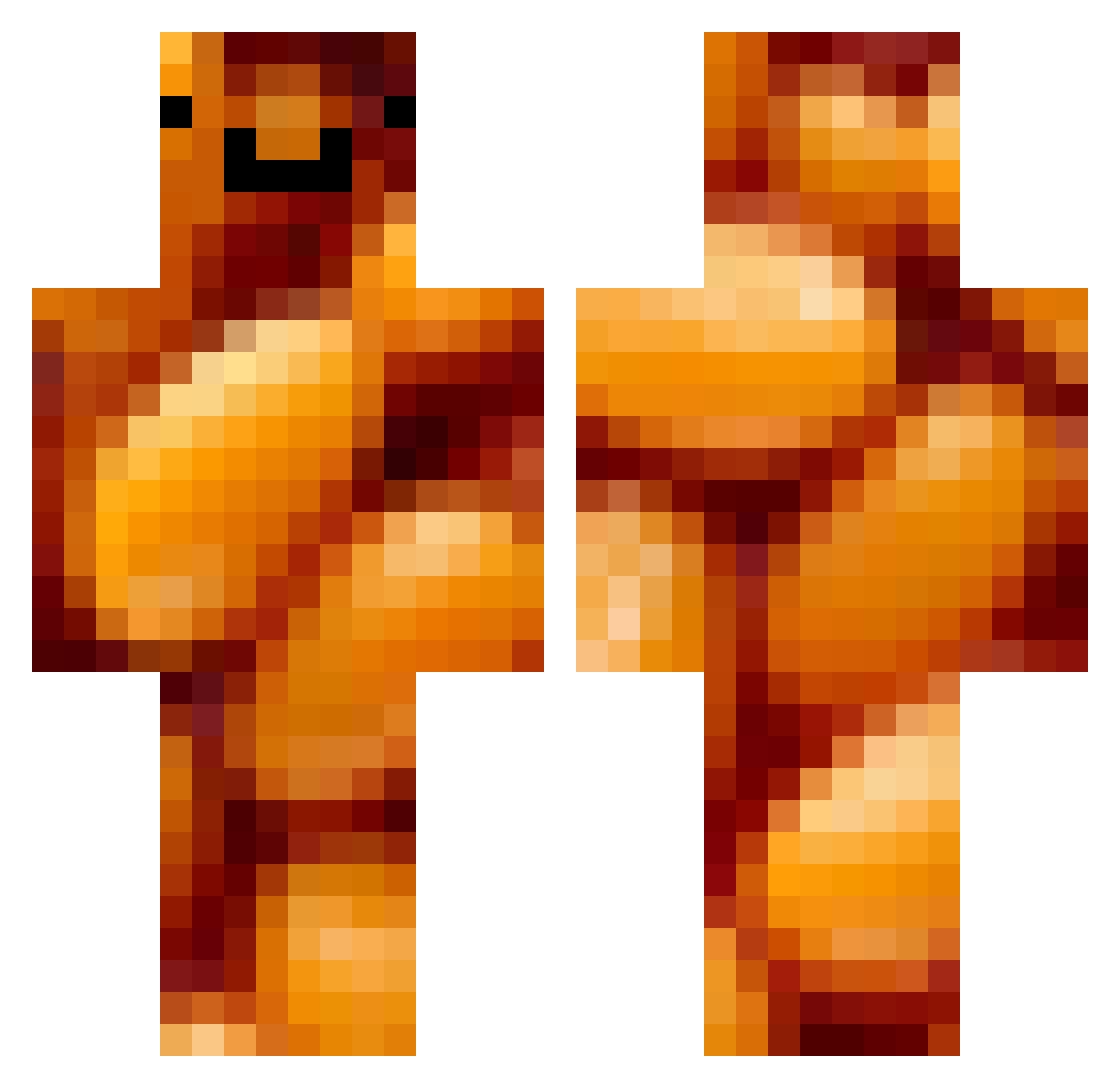 Whitier Minecraft skin, front and back view