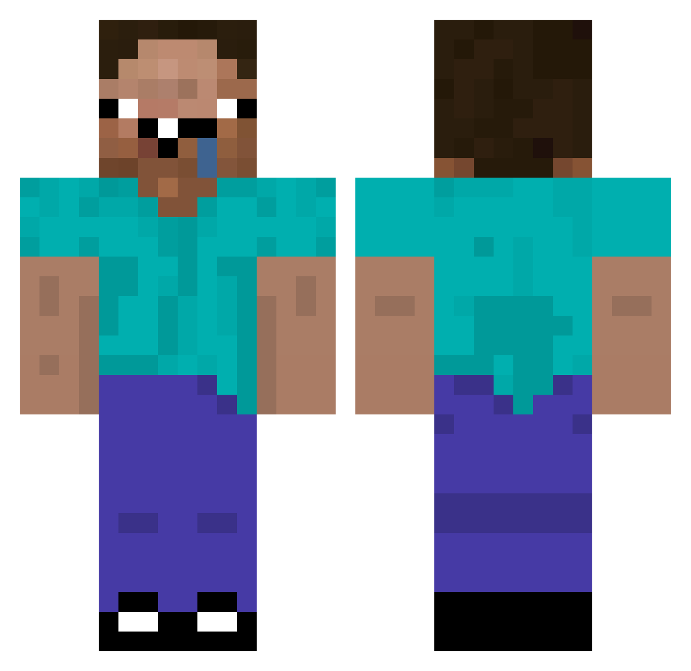 Seraffin Minecraft skin, front and back view