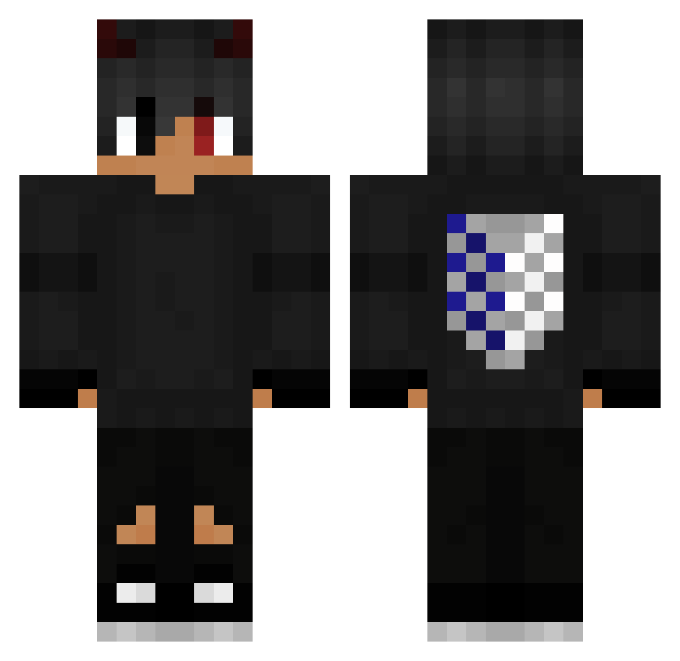 Bifedefrango Minecraft skin, front and back view