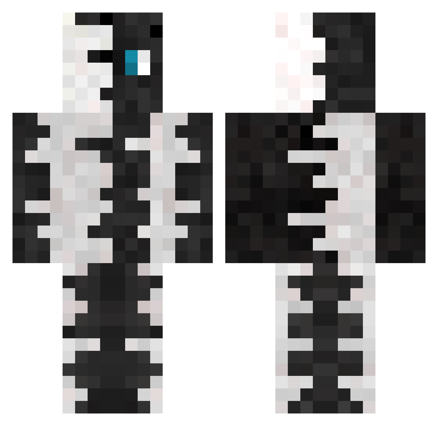 Concoct Minecraft skin, front and back view