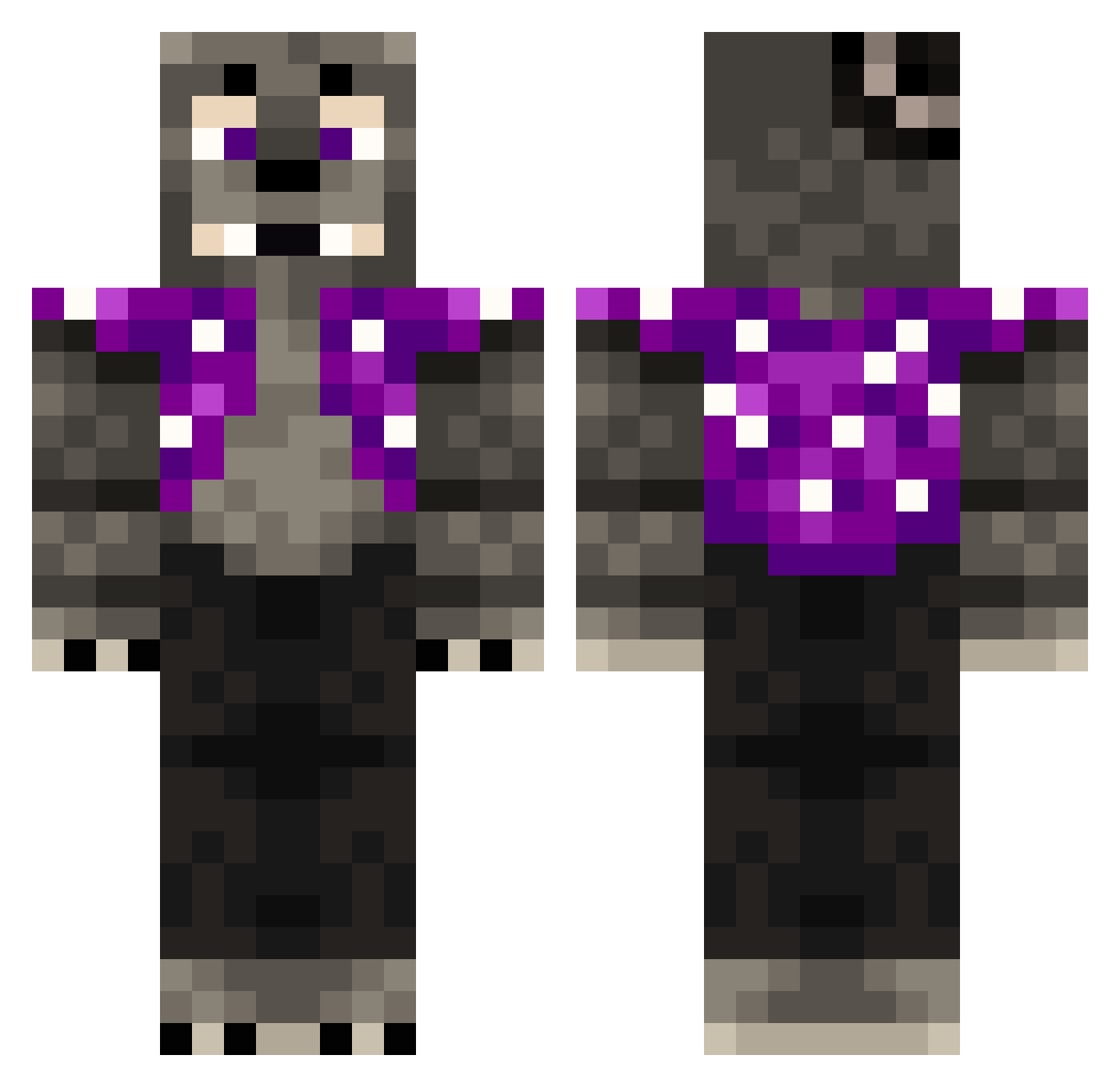 randomholloweves Minecraft skin, front and back view