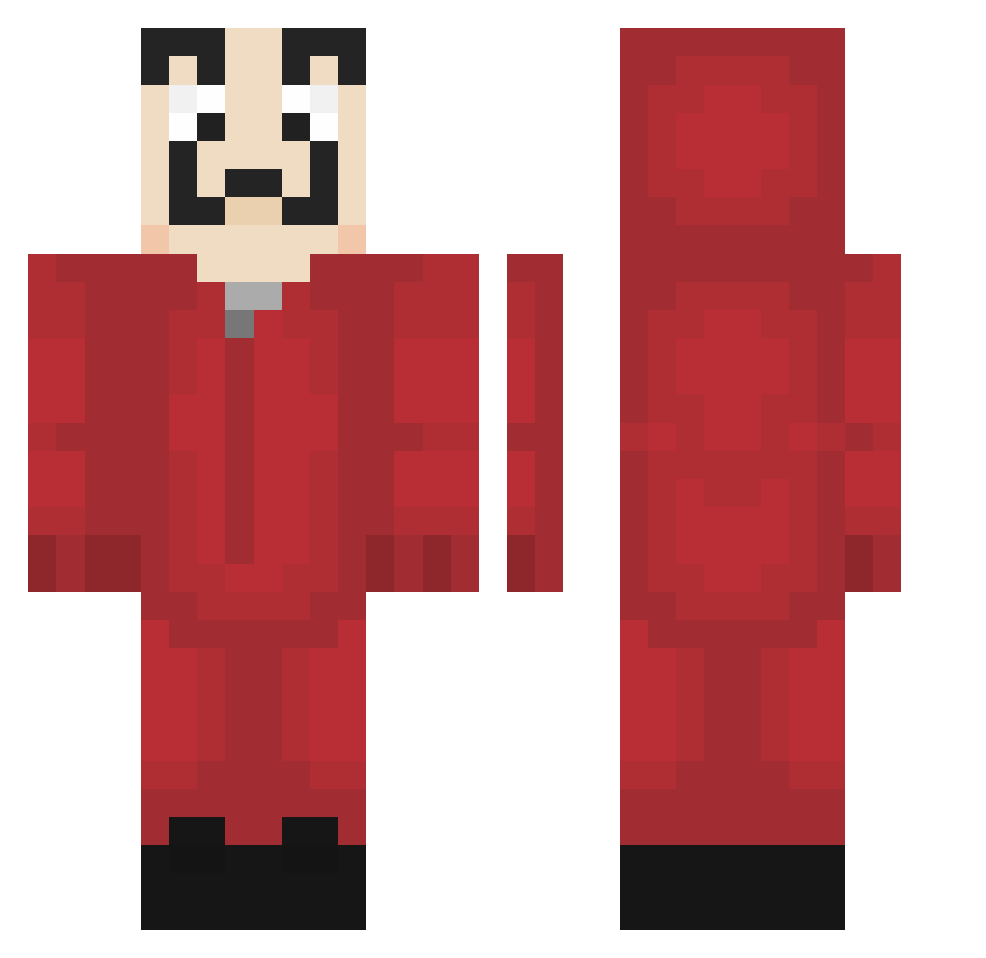 Vetted Minecraft skin, front and back view