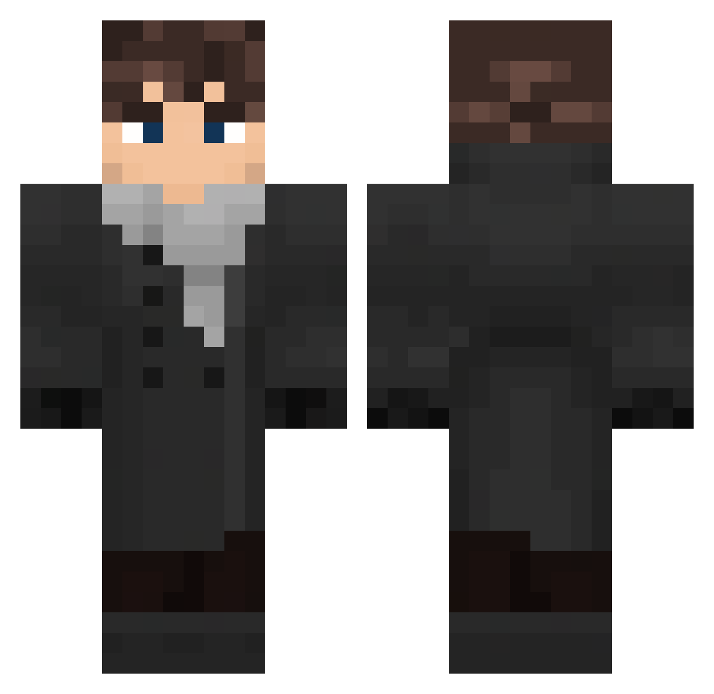 MaikGG Minecraft skin, front and back view