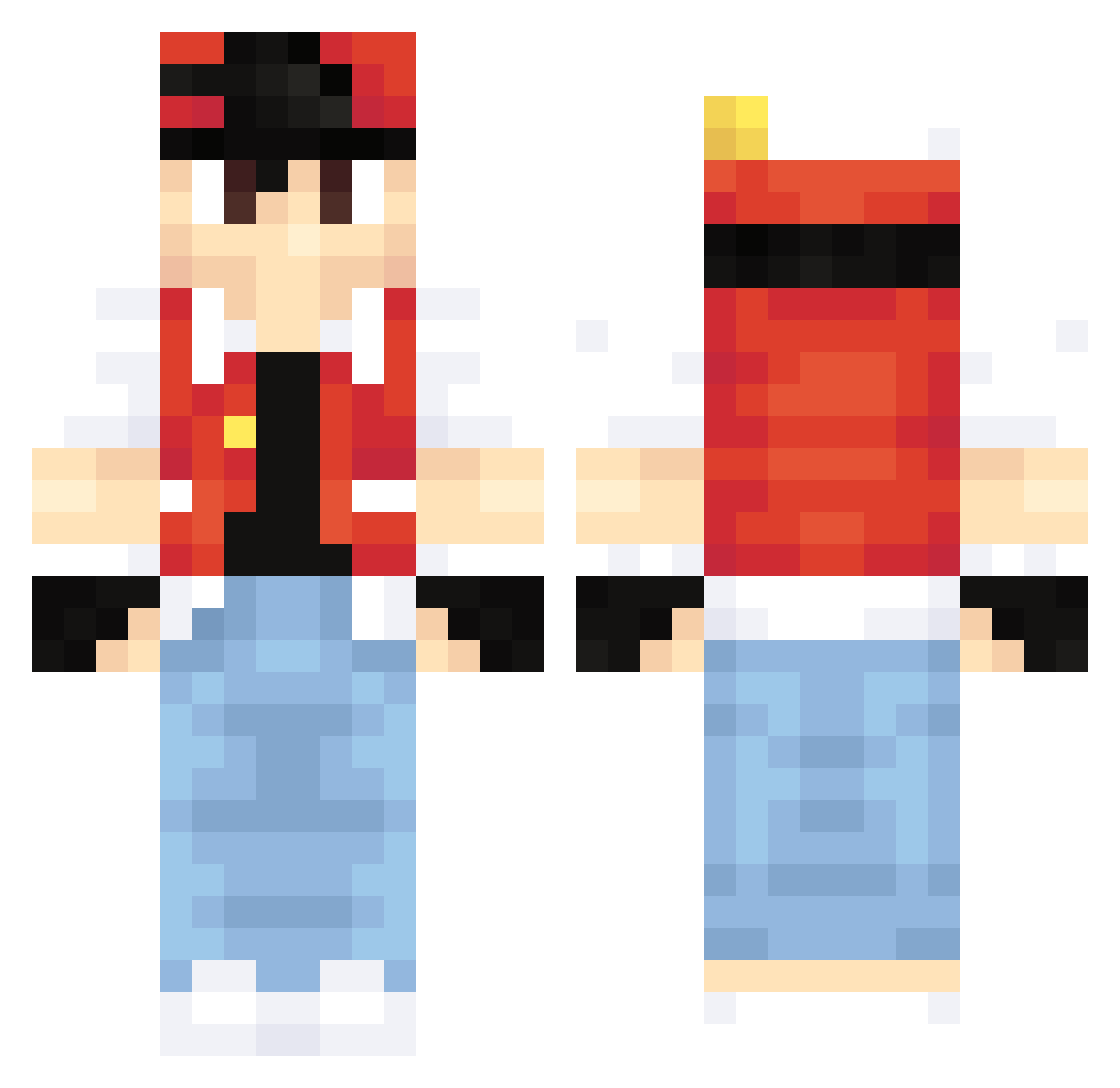 1140_unchained Minecraft skin, front and back view