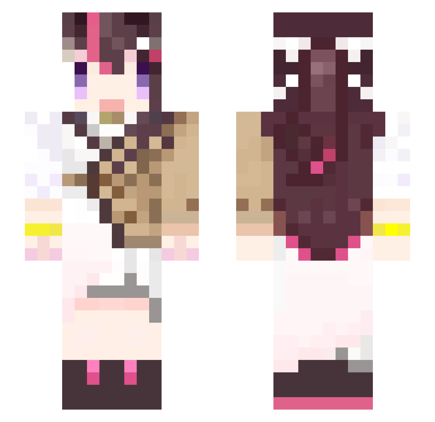 AZKiMyWife Minecraft skin, front and back view