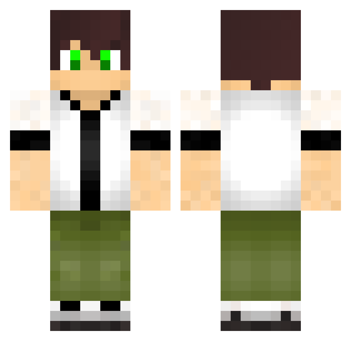 Rennyzt Minecraft skin, front and back view
