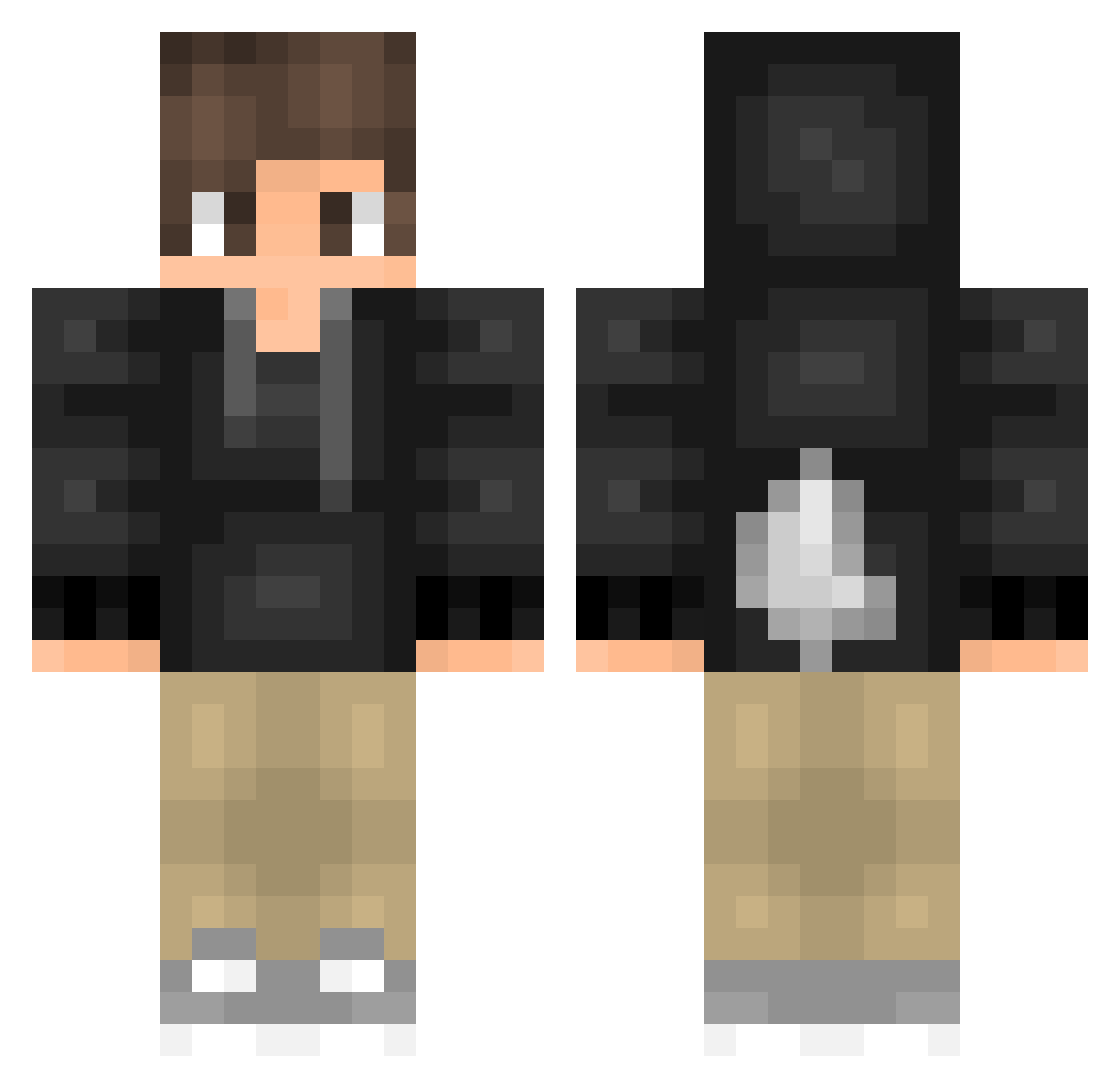 Fuskurtz Minecraft skin, front and back view
