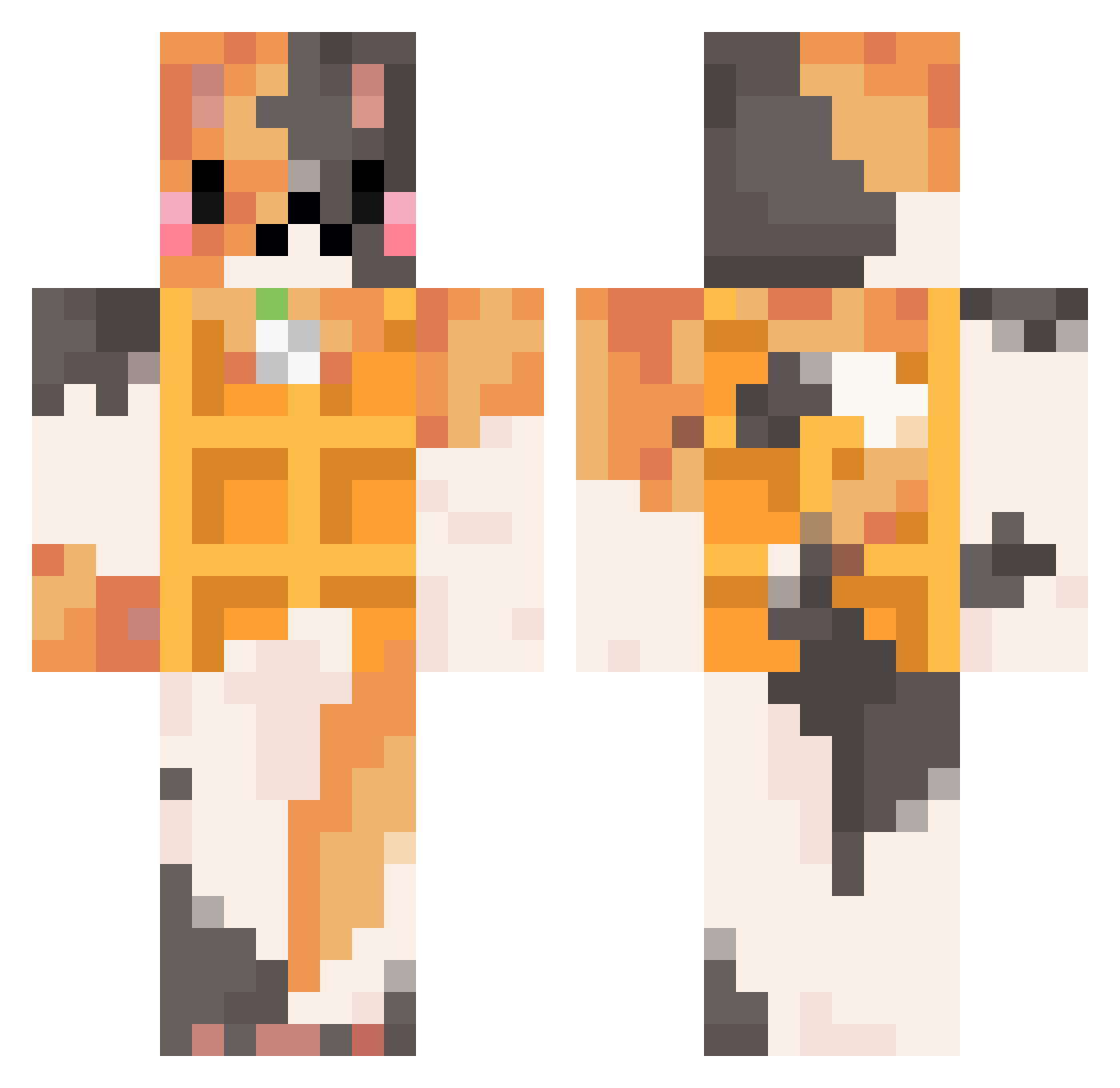 Foxpaw4 Minecraft skin, front and back view