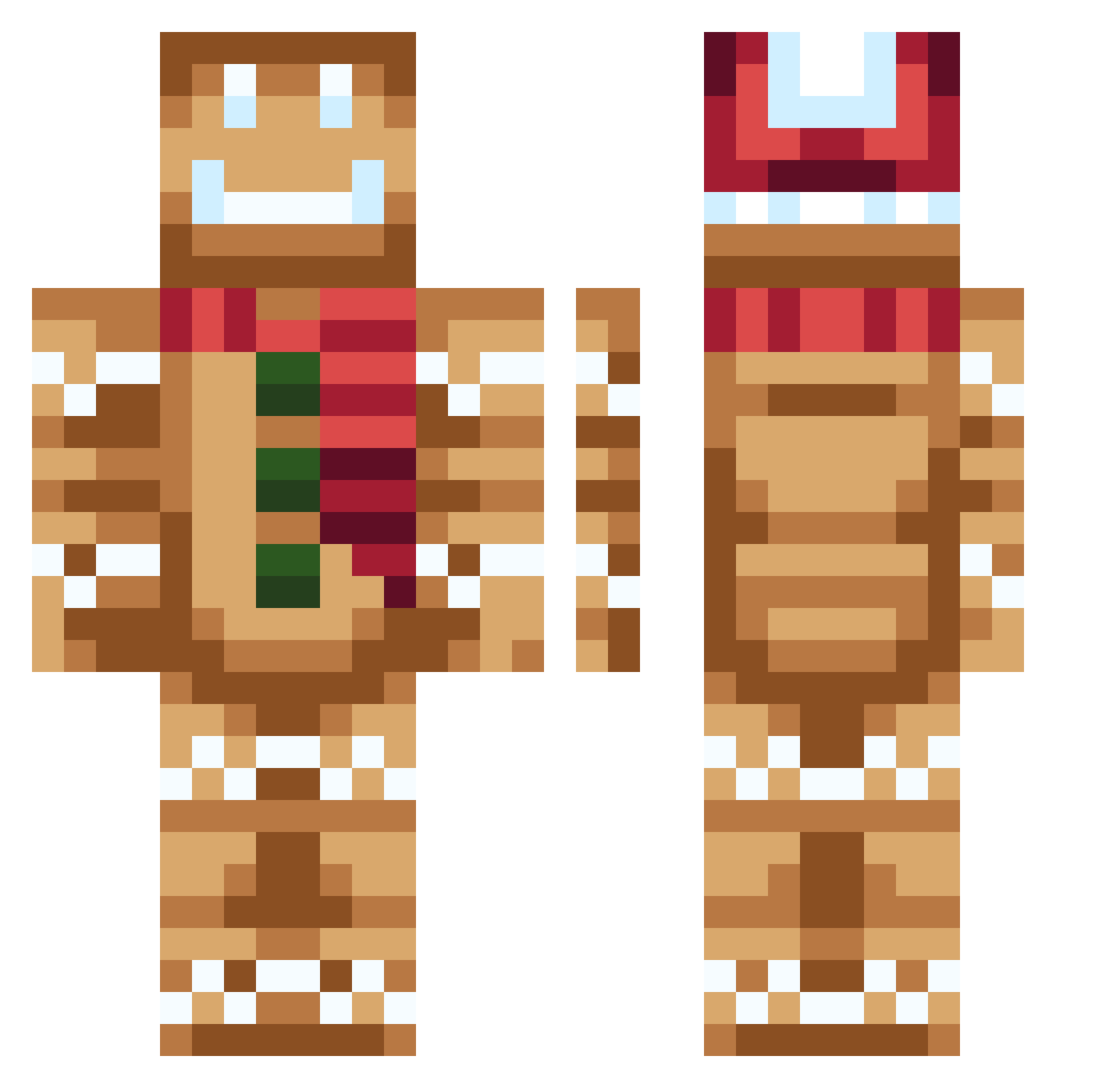 azttAa Minecraft skin, front and back view