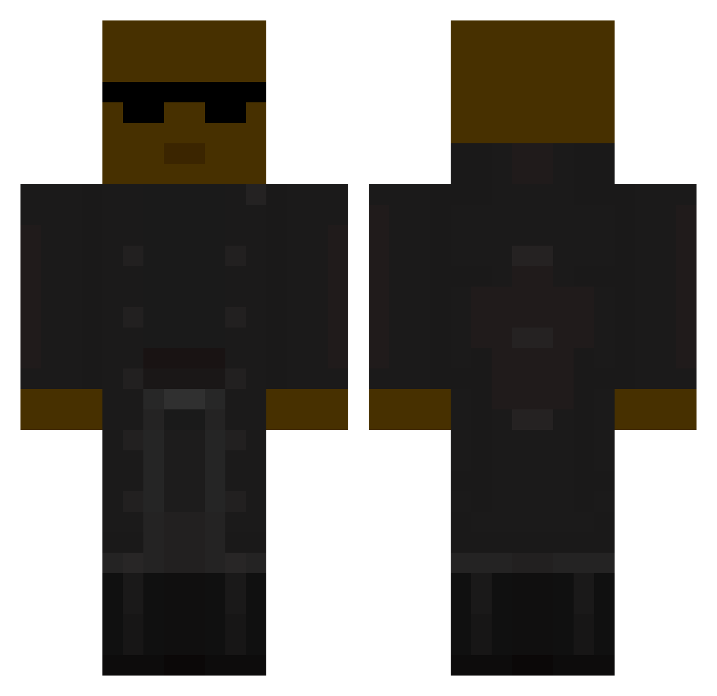 mikeYWN Minecraft skin, front and back view