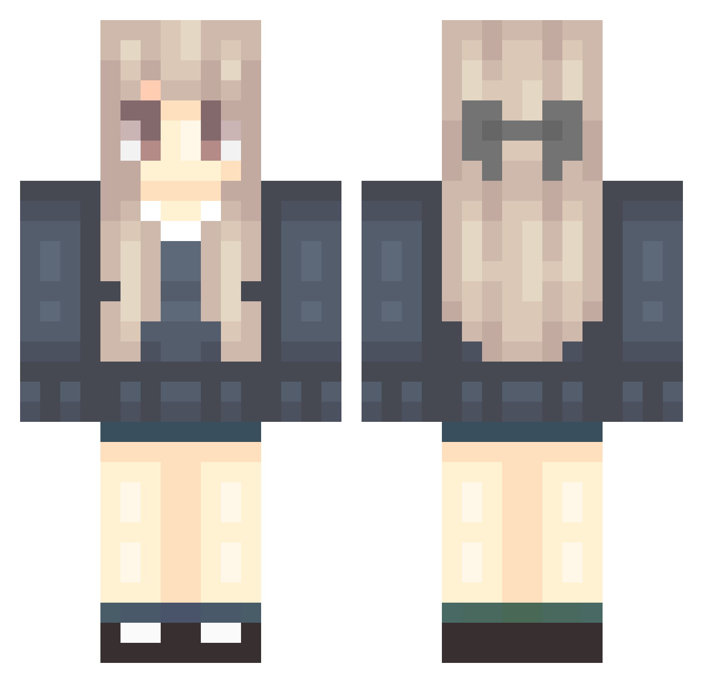 Hybris Minecraft skin, front and back view