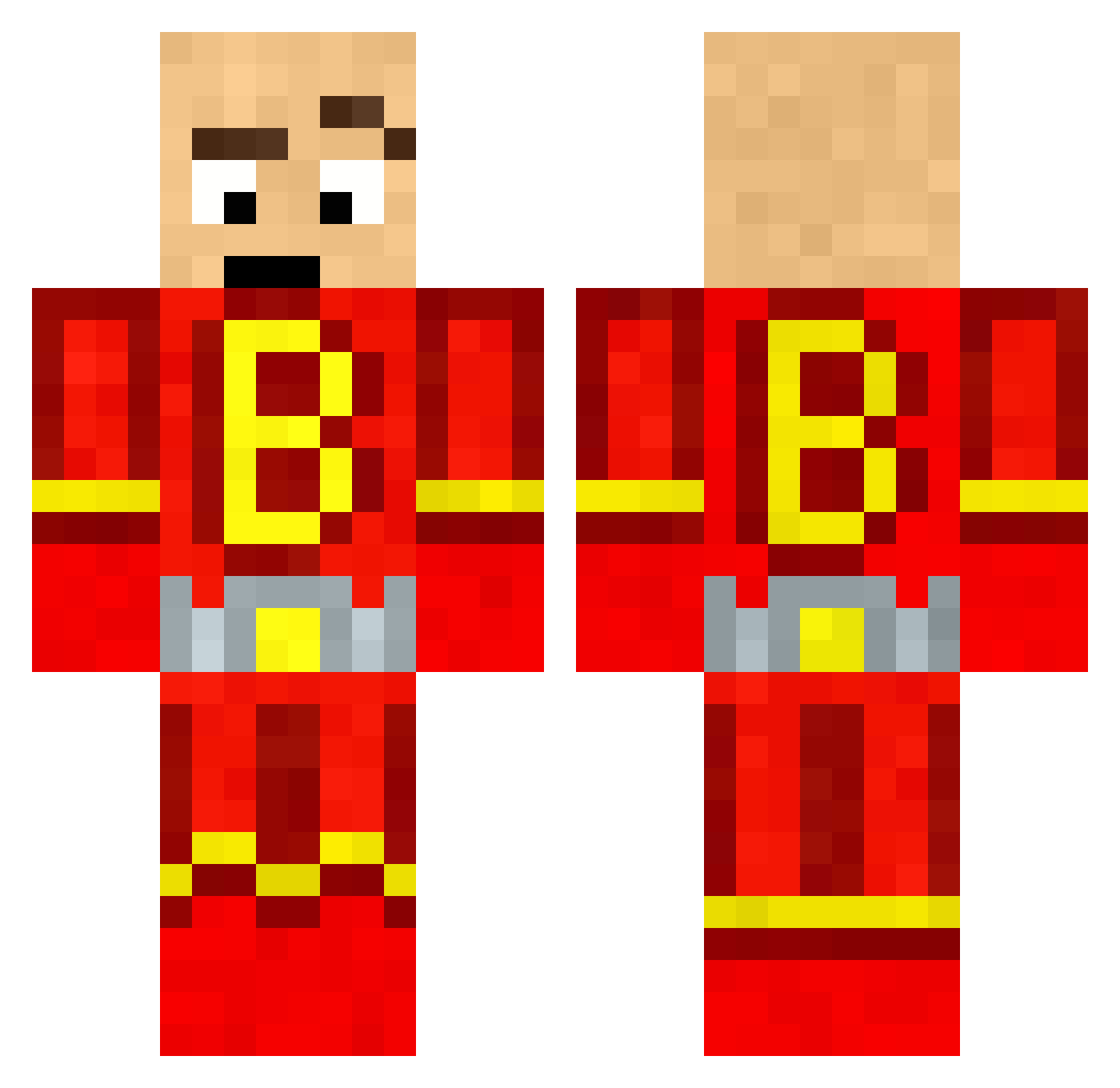 BALD_MAN Minecraft skin, front and back view