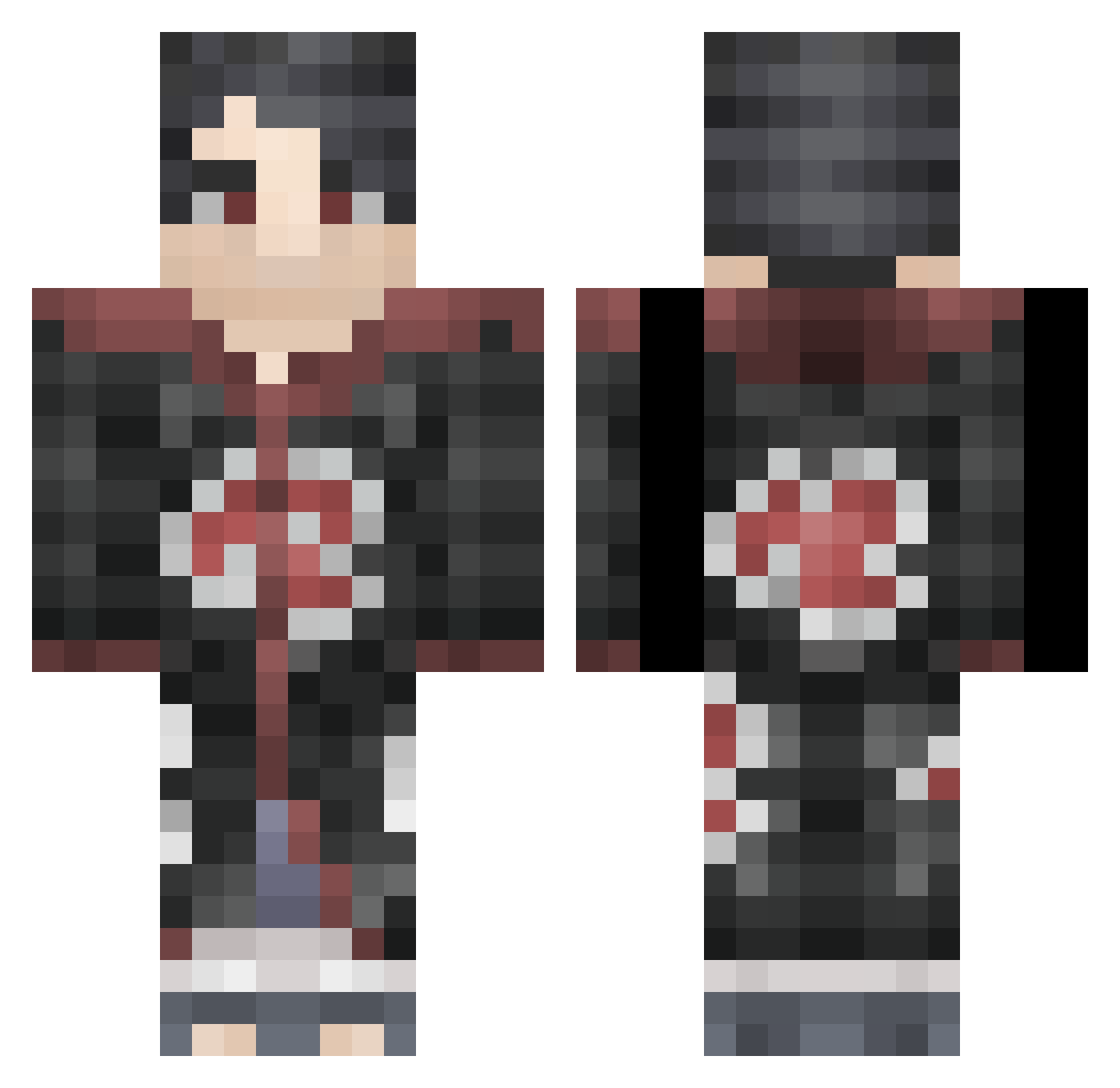 karasuun Minecraft skin, front and back view